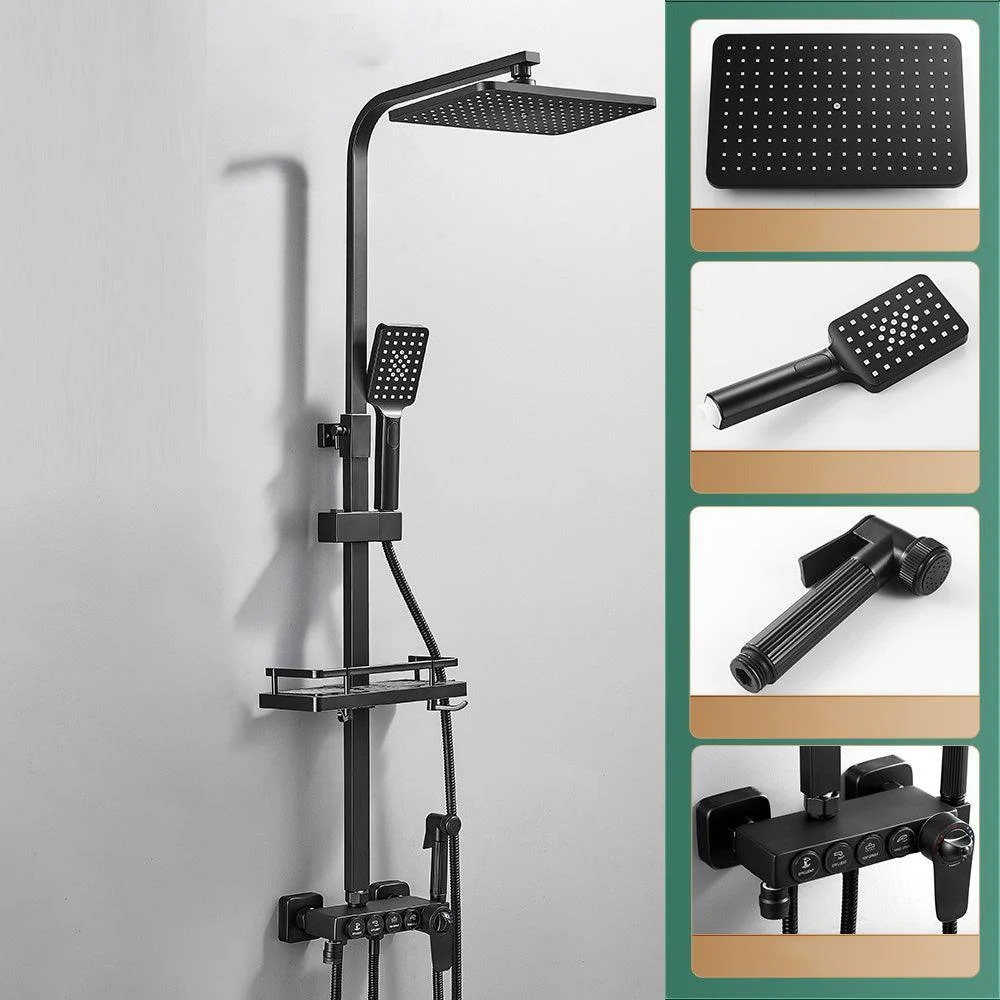 Modern Adjustable Water Flow Shower Tap Shower Arm Hose Shower System on Wall -Bathlova