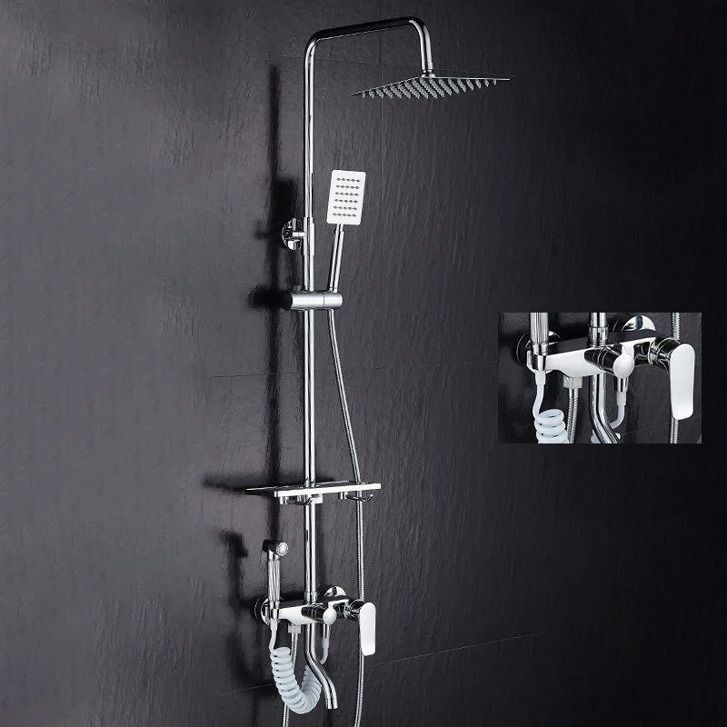 Modern Adjustable Water Flow Shower Tap Shower Arm Shower System on Wall -Bathlova