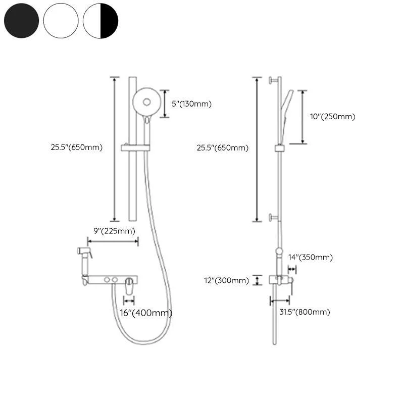 Modern Adjustable Water Flow Shower Tap Shower Hose Shower System on Wall -Bathlova