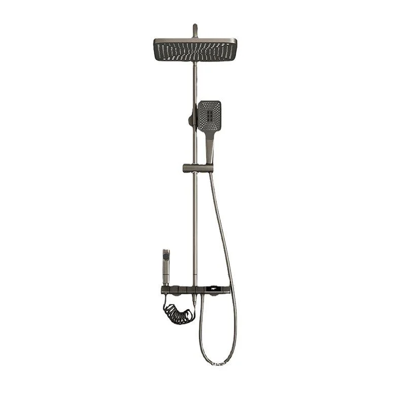 Modern Adjustable Water Flow Square Shower Tap Shower Hose Shower System on Wall -Bathlova