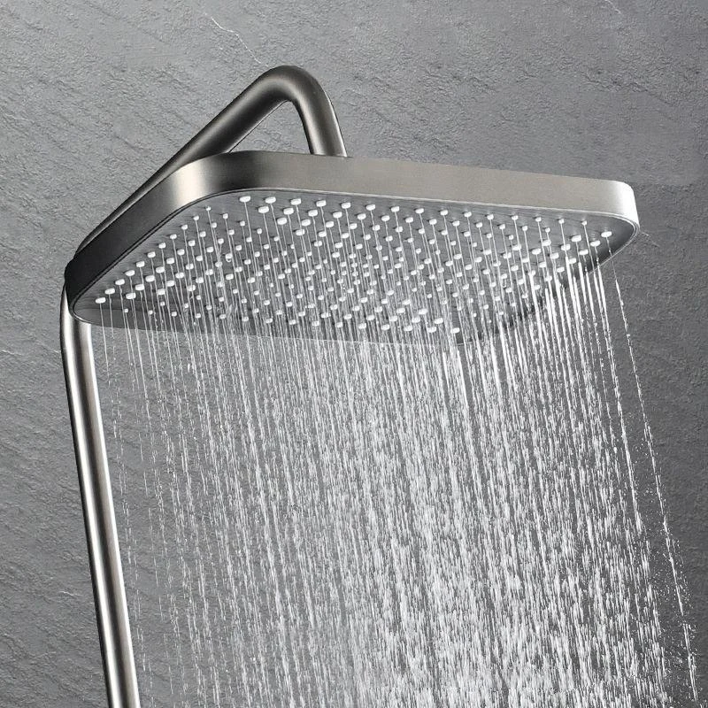 Modern Adjustable Water Flow Square Shower Tap Shower Hose Shower System on Wall -Bathlova