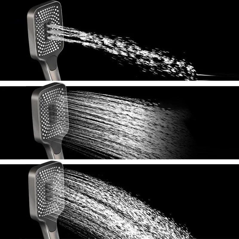 Modern Adjustable Water Flow Square Shower Tap Shower Hose Shower System on Wall -Bathlova