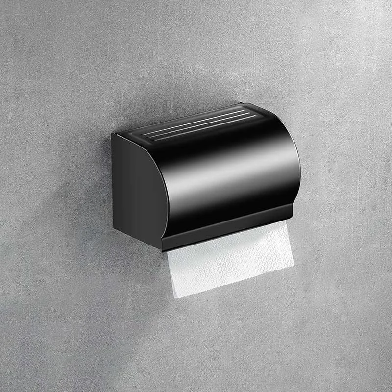 Modern Aluminum Bath Hardware Set Black Bathroom Accessory Kit -Bathlova