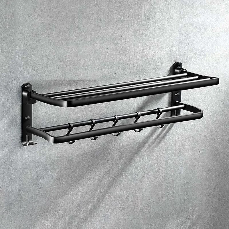 Modern Aluminum Bath Hardware Set Black Bathroom Accessory Kit -Bathlova