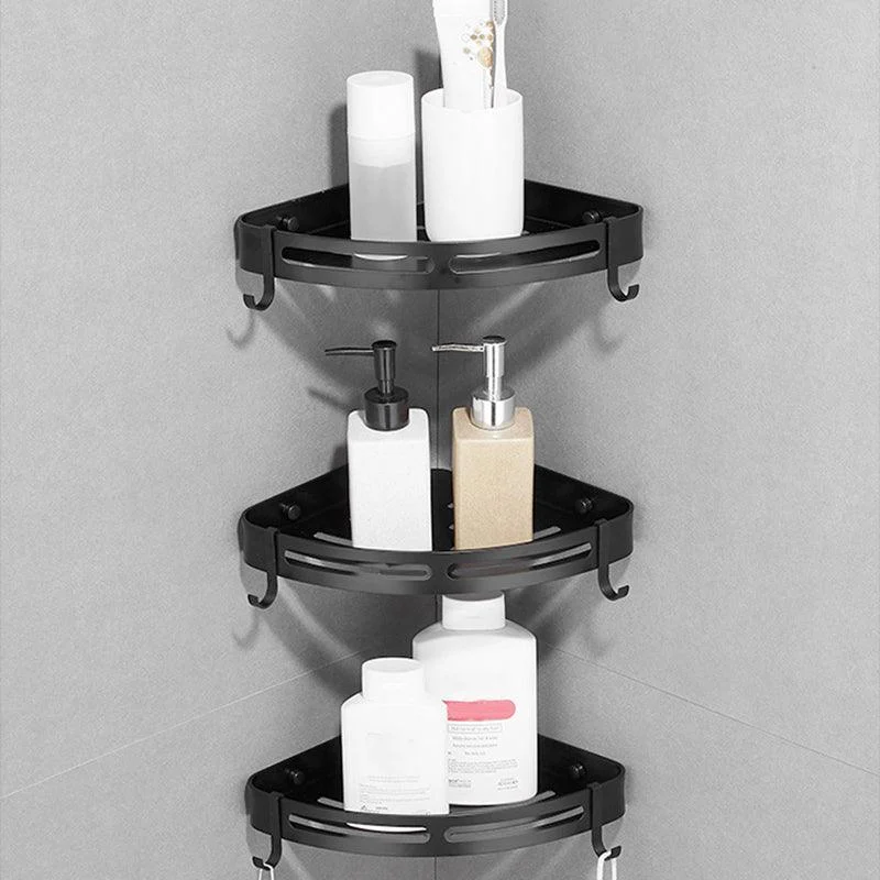 Modern Aluminum Bathroom Accessory Set Black/ Sliver Bath Shelf -Bathlova