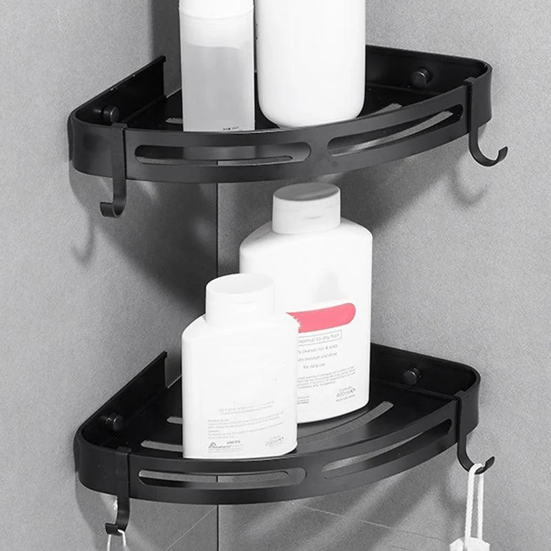 Modern Aluminum Bathroom Accessory Set Black/ Sliver Bath Shelf -Bathlova