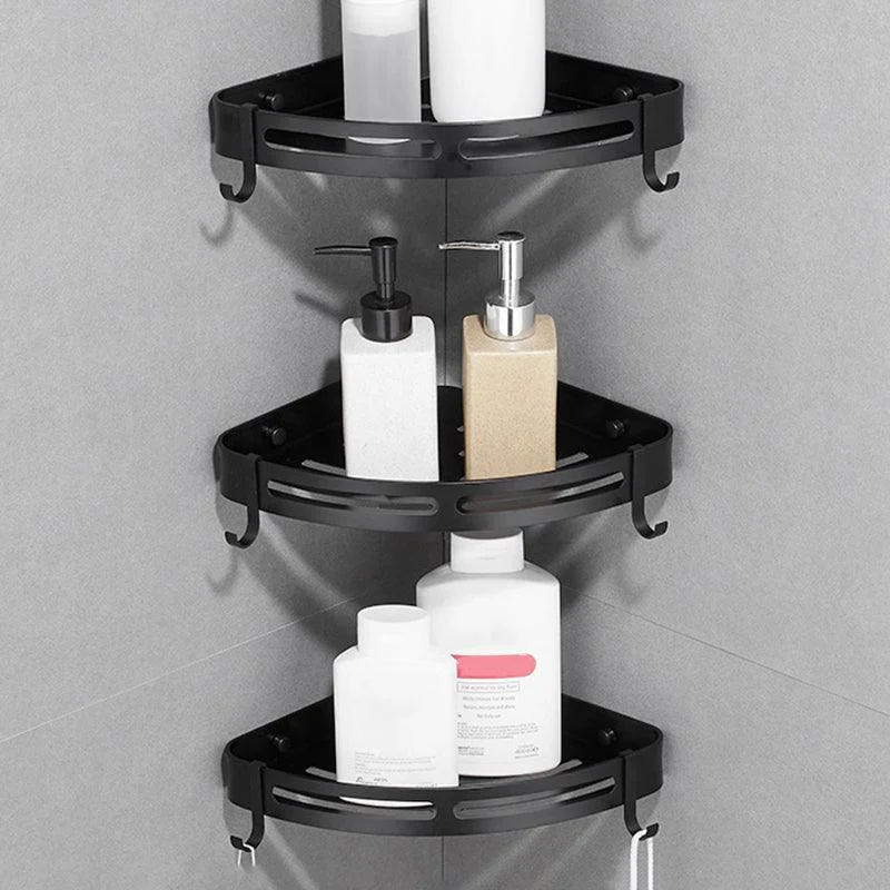 Modern Aluminum Bathroom Accessory Set Black/ Sliver Bath Shelf -Bathlova