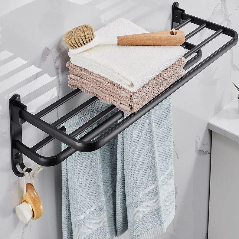 Modern Aluminum Bathroom Accessory Set Matte Black Bath Shelf/Towel Bar/Paper Holder -Bathlova