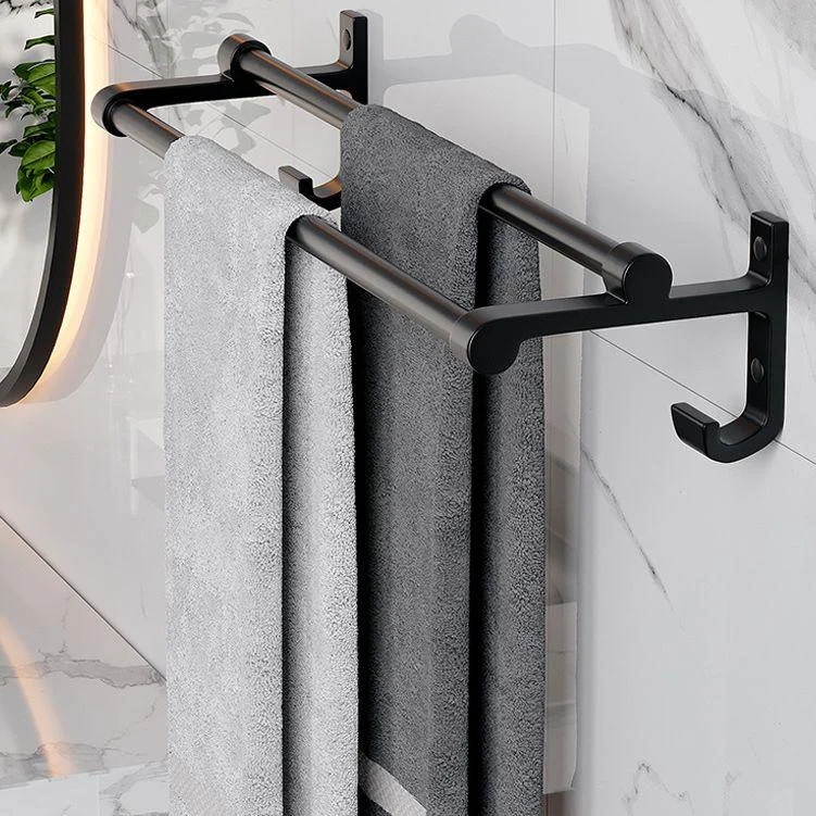 Modern Aluminum Bathroom Accessory Set Matte Black Bath Shelf/Towel Bar/Paper Holder -Bathlova