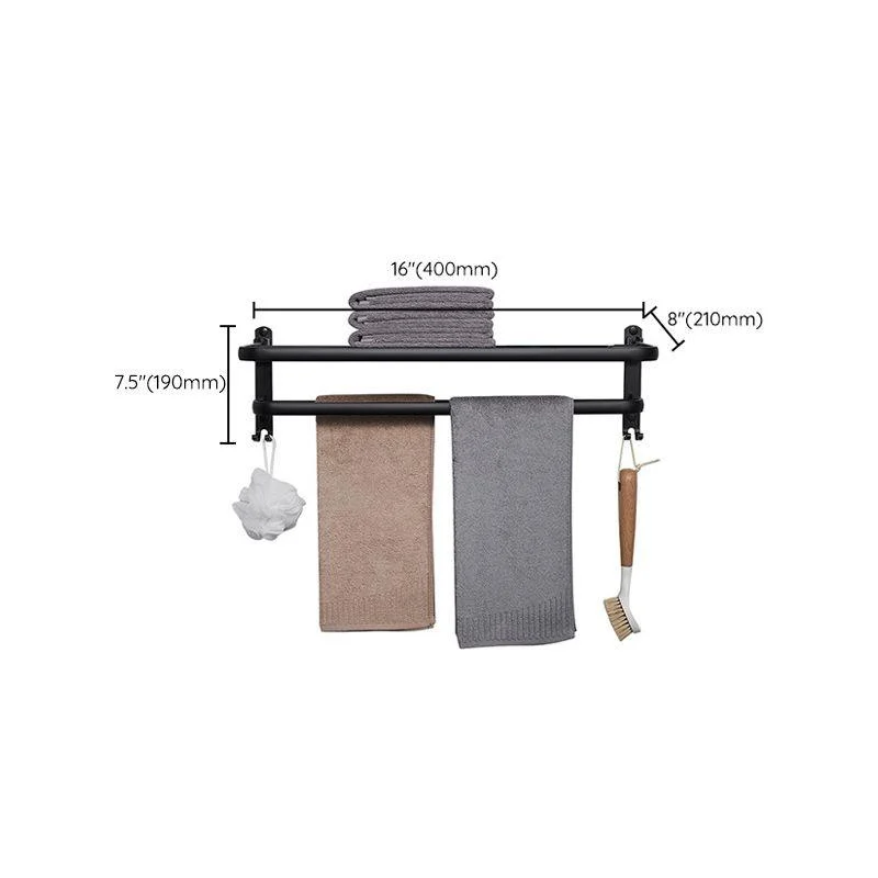 Modern Aluminum Bathroom Accessory Set Matte Black Bath Shelf/Towel Bar/Paper Holder -Bathlova