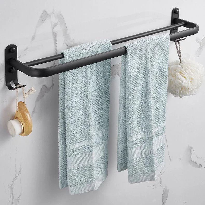 Modern Aluminum Bathroom Accessory Set Matte Black Bath Shelf/Towel Bar/Paper Holder -Bathlova