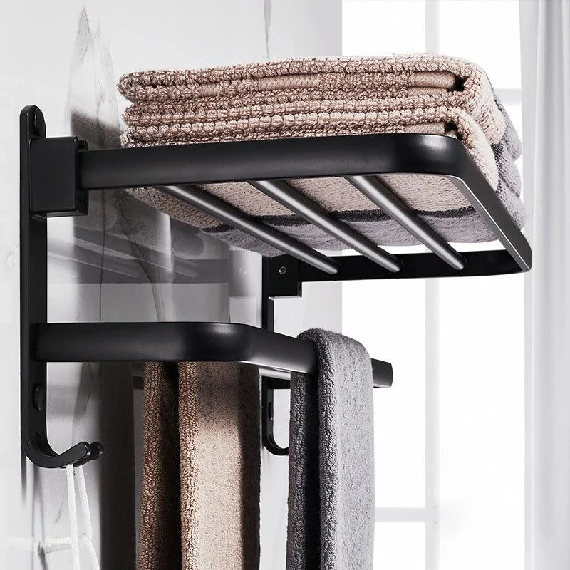 Modern Aluminum Bathroom Accessory Set Matte Black Bath Shelf/Towel Bar/Paper Holder -Bathlova