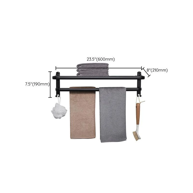 Modern Aluminum Bathroom Accessory Set Matte Black Bath Shelf/Towel Bar/Paper Holder -Bathlova