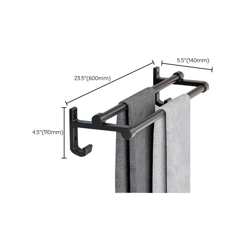 Modern Aluminum Bathroom Accessory Set Matte Black Bath Shelf/Towel Bar/Paper Holder -Bathlova