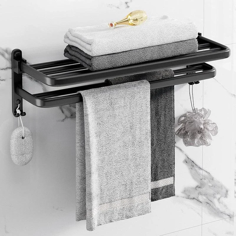 Modern Aluminum Bathroom Accessory Set Matte Black Bath Shelf/Towel Bar/Paper Holder -Bathlova