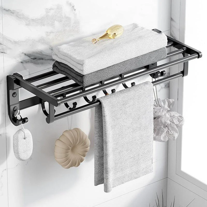 Modern Aluminum Bathroom Accessory Set Matte Black Bath Shelf/Towel Bar/Paper Holder -Bathlova