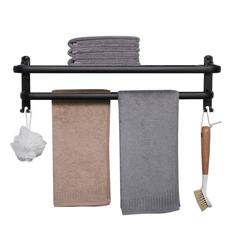 Modern Aluminum Bathroom Accessory Set Matte Black Bath Shelf/Towel Bar/Paper Holder -Bathlova