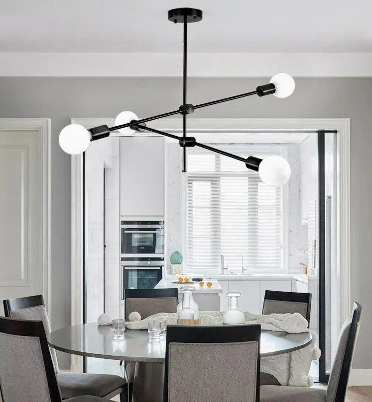 Modern Angled Multi-Bulb Pendant Light Fixture -Bathlova