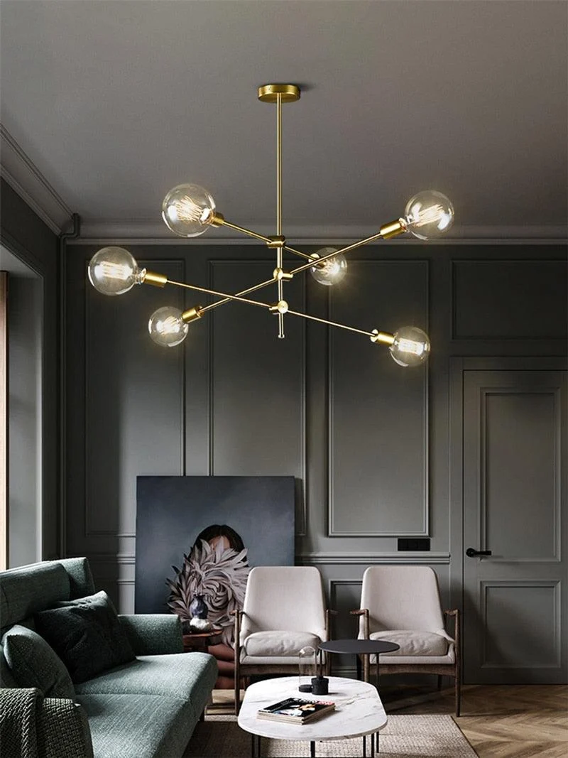 Modern Angled Multi-Bulb Pendant Light Fixture -Bathlova