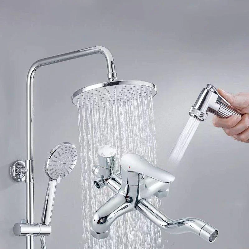 Modern Arm Swivel Shower Metal Shower Head Shower Tap On Wall -Bathlova