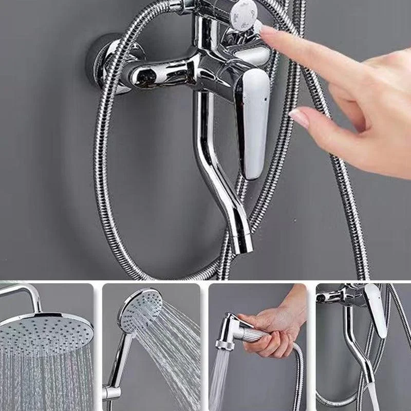 Modern Arm Swivel Shower Metal Shower Head Shower Tap On Wall -Bathlova