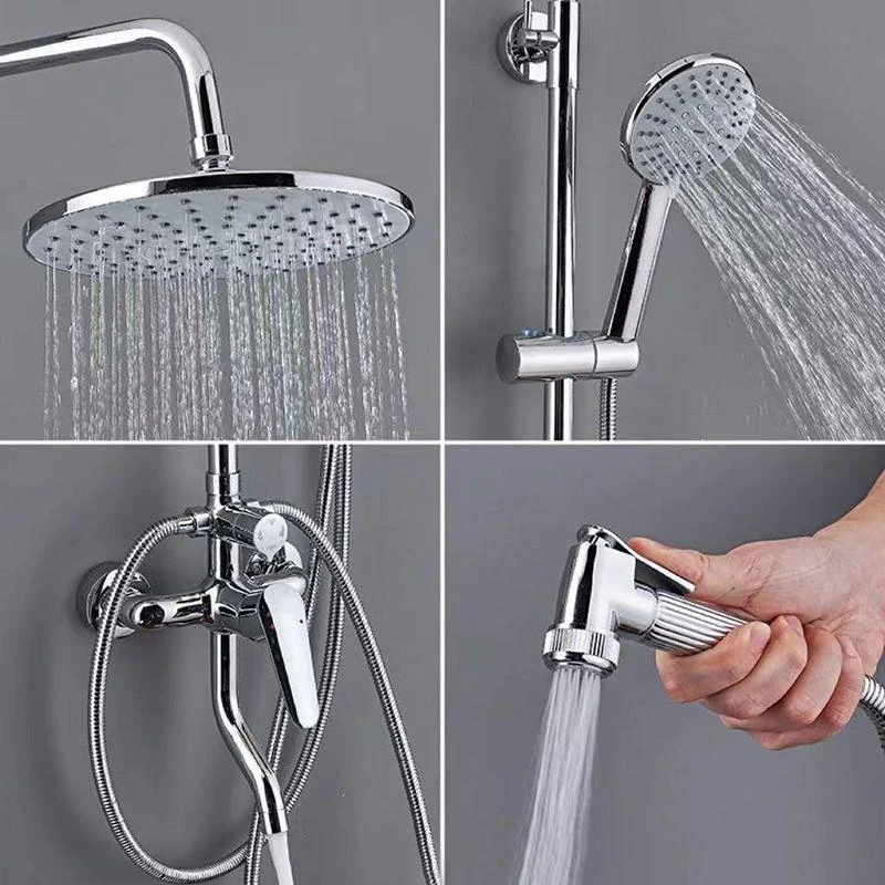 Modern Arm Swivel Shower Metal Shower Head Shower Tap On Wall -Bathlova