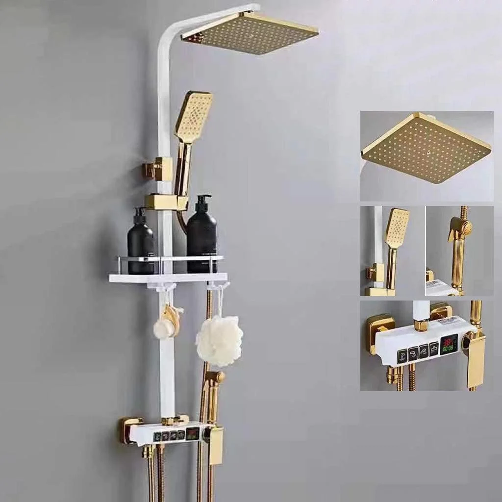 Modern Arm Swivel Shower Metal Shower Head Shower Tap On Wall -Bathlova