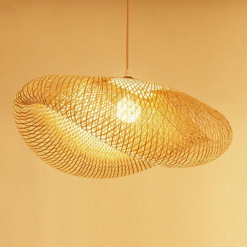 Modern Bamboo Woven Pendant Light -Bathlova