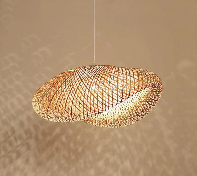 Modern Bamboo Woven Pendant Light -Bathlova