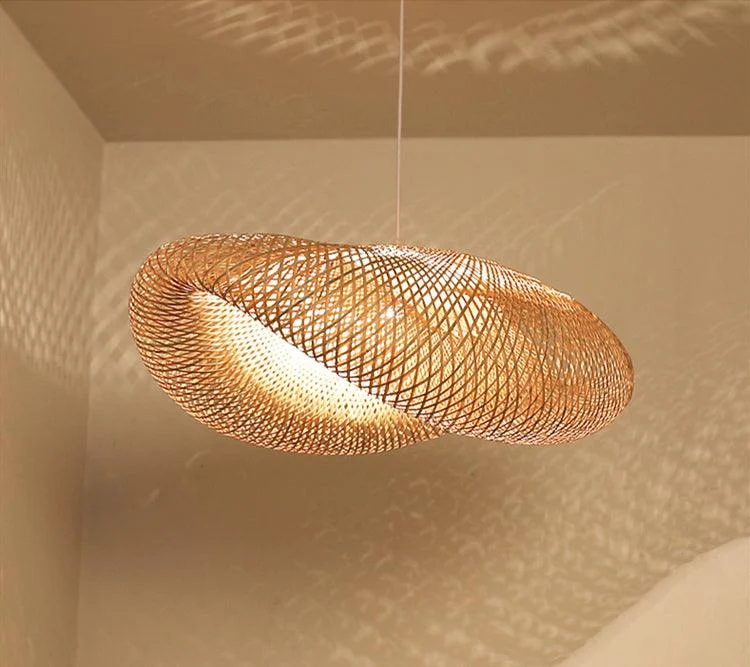 Modern Bamboo Woven Pendant Light -Bathlova