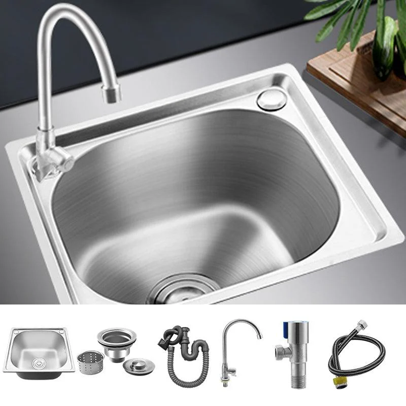 Modern Bar Prep Sink Stainless Steel with Tap Workstation Ledge -Bathlova