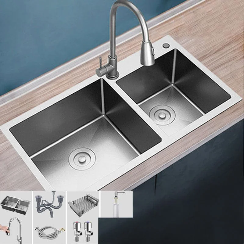 Modern Bar Sink Stainless Steel with Tap and Soap Dispenser Kitchen Sink -Bathlova