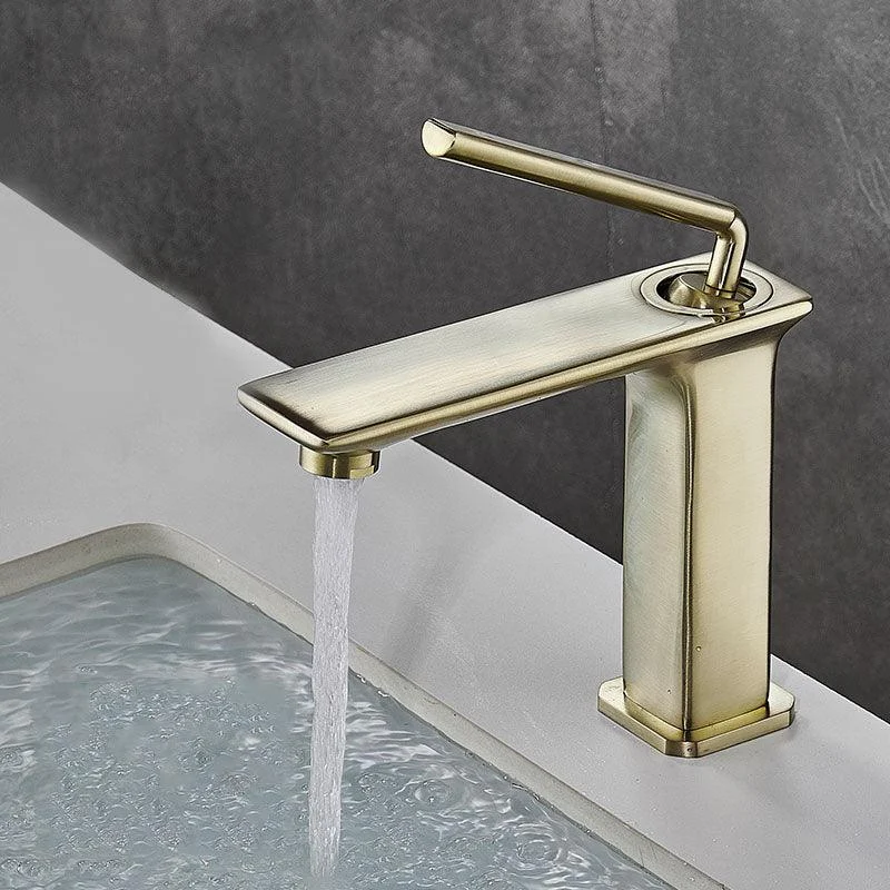 Modern Basin Lavatory Tap Single Handle Low Arc Bathroom Tap -Bathlova