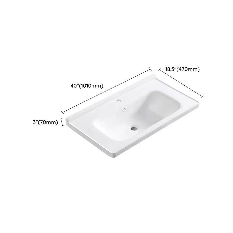 Modern Basin Sink Porcelain with Overflow Drop-in Bathroom Sink(Not Included Tap) -Bathlova