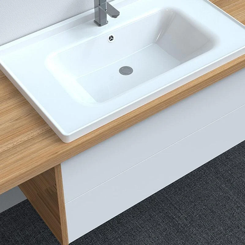 Modern Basin Sink Porcelain with Overflow Drop-in Bathroom Sink(Not Included Tap) -Bathlova