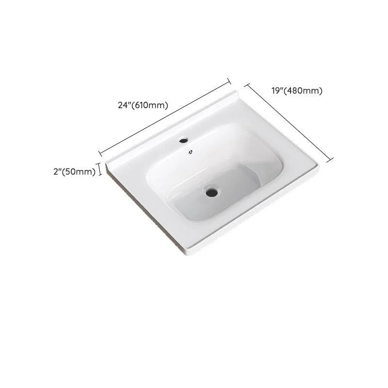 Modern Basin Sink Porcelain with Overflow Drop-in Bathroom Sink(Not Included Tap) -Bathlova