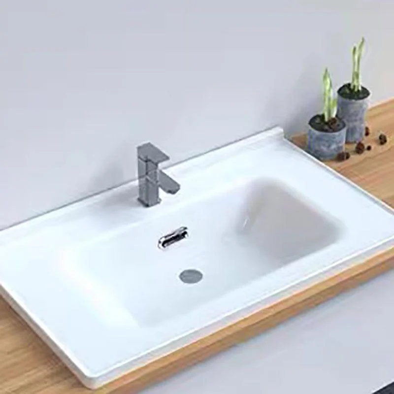 Modern Basin Sink Porcelain with Overflow Drop-in Bathroom Sink(Not Included Tap) -Bathlova