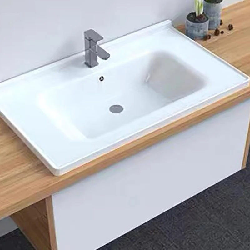 Modern Basin Sink Porcelain with Overflow Drop-in Bathroom Sink(Not Included Tap) -Bathlova