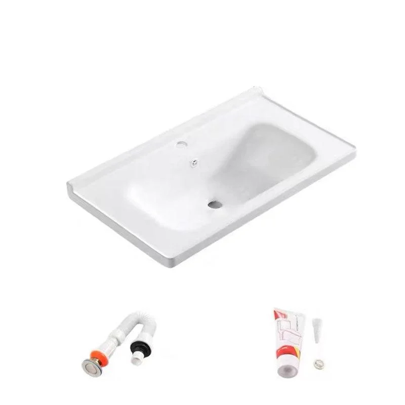 Modern Basin Sink Porcelain with Overflow Drop-in Bathroom Sink(Not Included Tap) -Bathlova