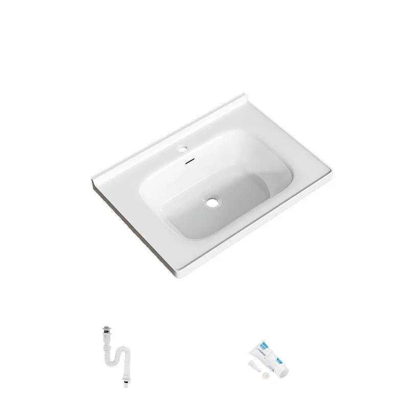 Modern Basin Sink Porcelain with Overflow Drop-in Bathroom Sink(Not Included Tap) -Bathlova