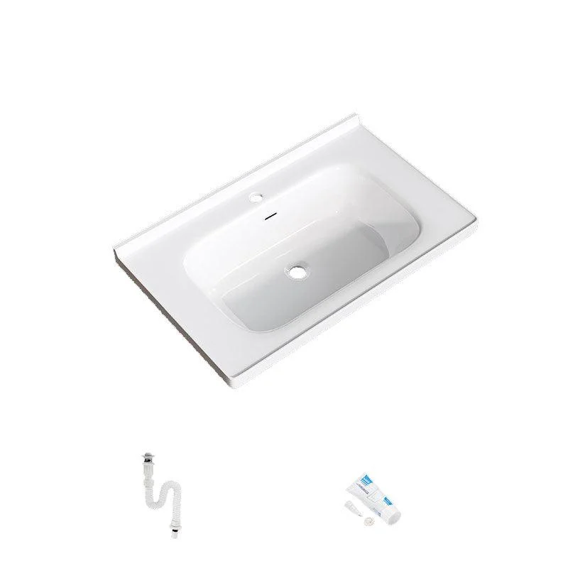 Modern Basin Sink Porcelain with Overflow Drop-in Bathroom Sink(Not Included Tap) -Bathlova