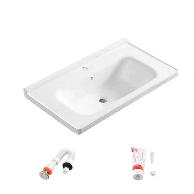 Modern Basin Sink Porcelain with Overflow Drop-in Bathroom Sink(Not Included Tap) -Bathlova