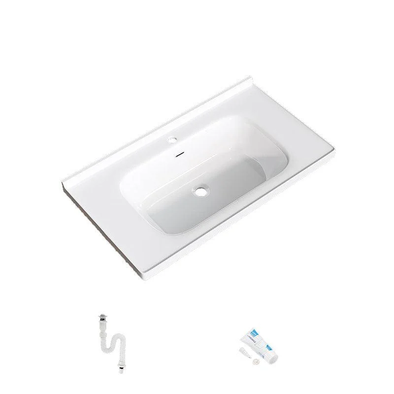 Modern Basin Sink Porcelain with Overflow Drop-in Bathroom Sink(Not Included Tap) -Bathlova