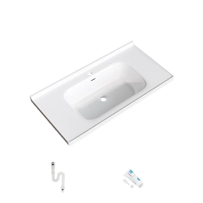 Modern Basin Sink Porcelain with Overflow Drop-in Bathroom Sink(Not Included Tap) -Bathlova