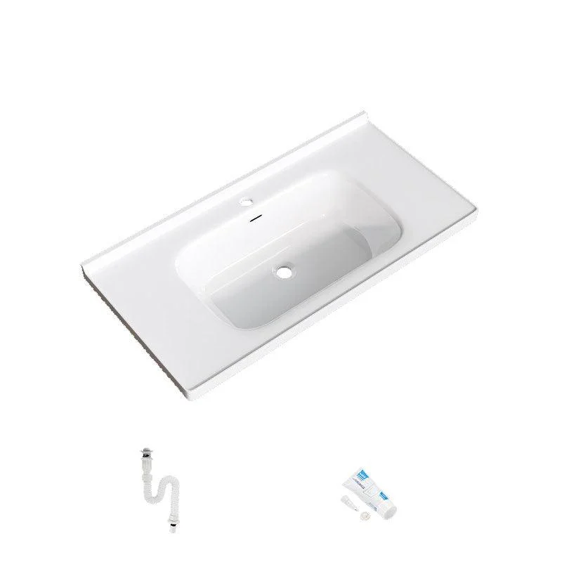 Modern Basin Sink Porcelain with Overflow Drop-in Bathroom Sink(Not Included Tap) -Bathlova