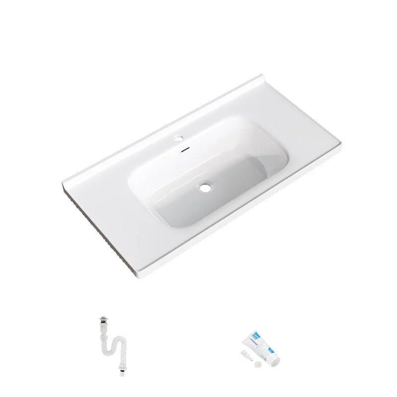 Modern Basin Sink Porcelain with Overflow Drop-in Bathroom Sink(Not Included Tap) -Bathlova