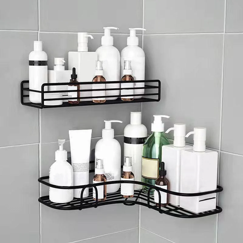 Modern Bath Hardware Set Adhesive Mount Bathroom Hardware Set with Bath Shelf -Bathlova