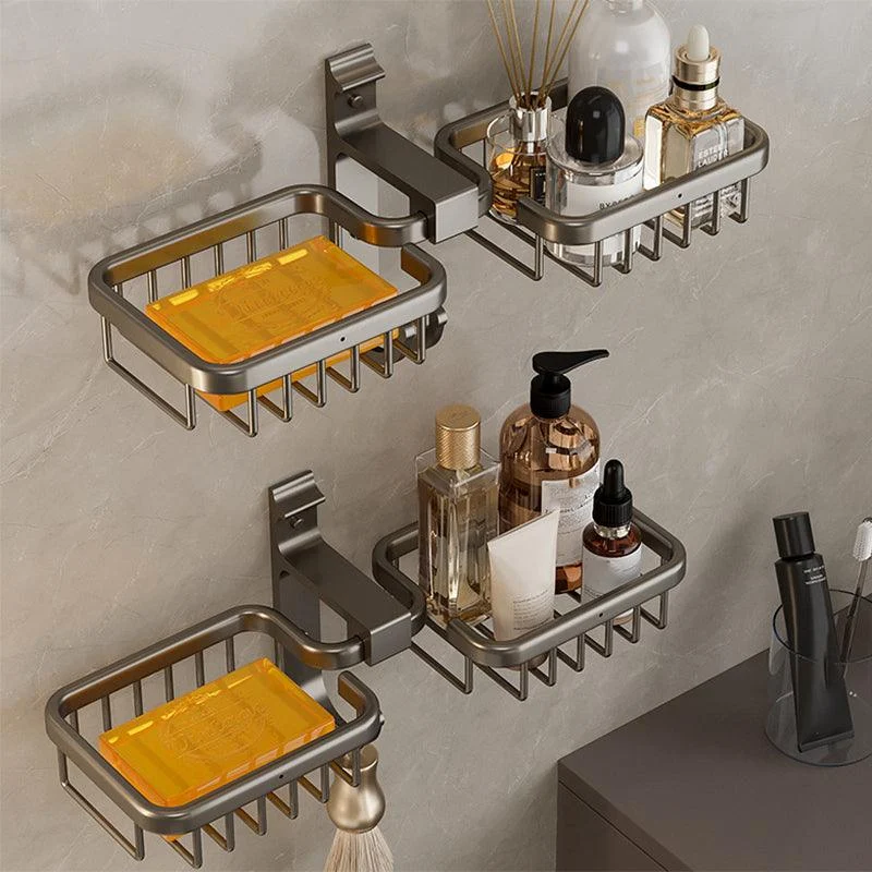 Modern Bath Hardware Set Bath Shelf Black/Silver/Grey Bathroom Hardware Set -Bathlova