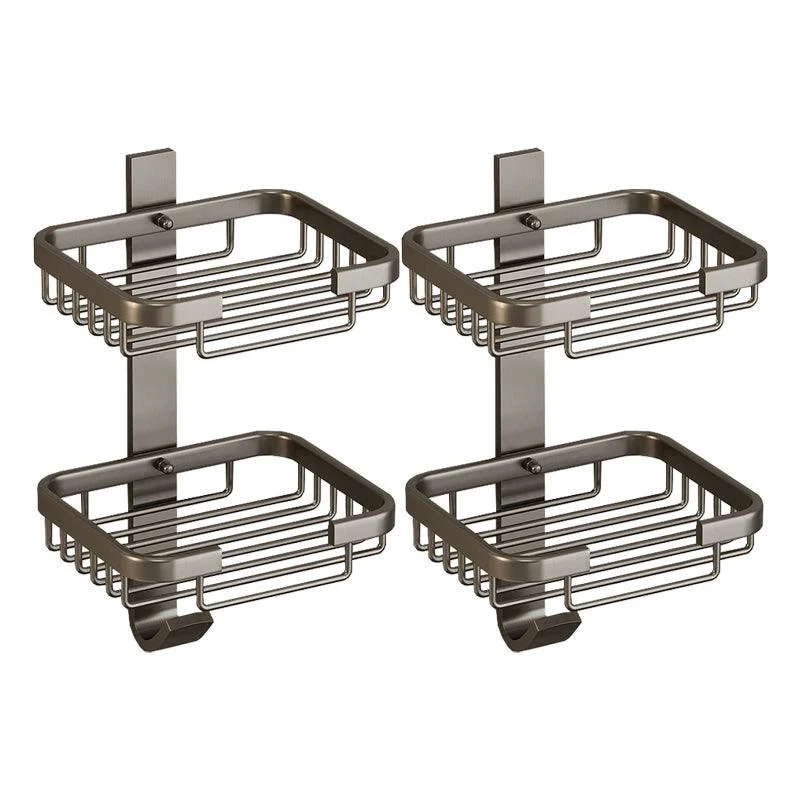 Modern Bath Hardware Set Bath Shelf Black/Silver/Grey Bathroom Hardware Set -Bathlova