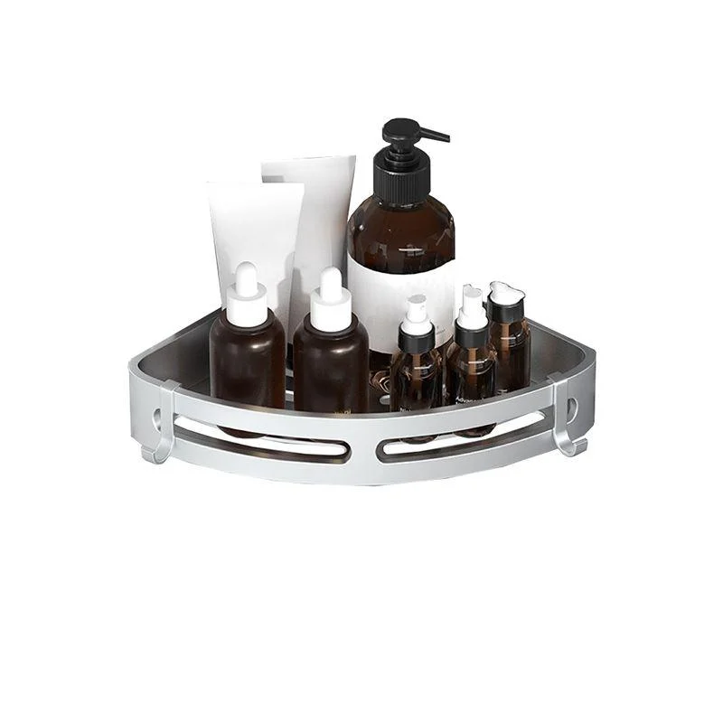 Modern Bath Hardware Set Bath Shelf Silver/Black Bathroom Accessory Kit -Bathlova